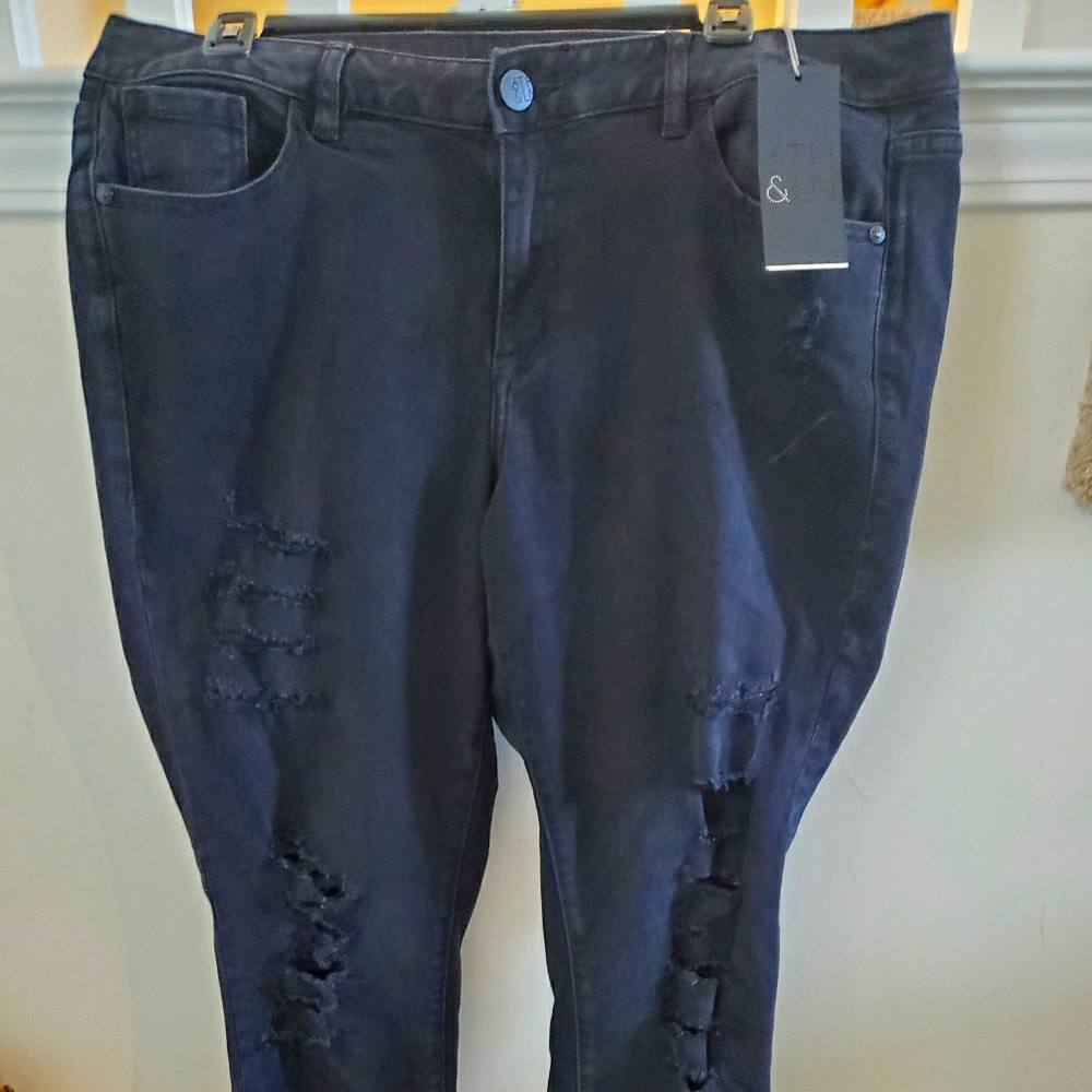 6th & Lane Plus Size Distressed Jeans